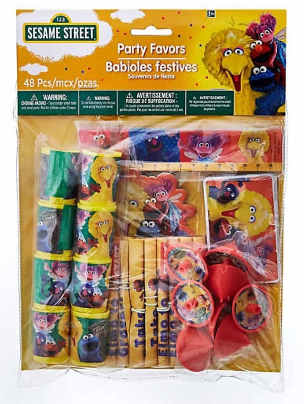 Sesame Street Yellow & Multi-Color Party Favors Pack - 48 Pc